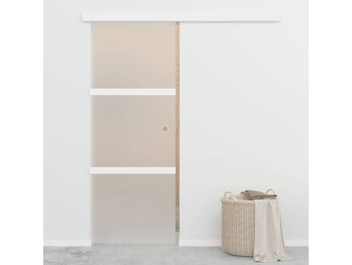vidaXL Schiebetür mit weichen Stoppern ESG Glas und Aluminium 76x205 cm