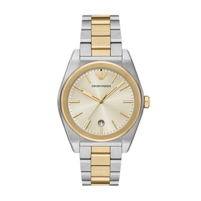 Quarzuhr EMPORIO ARMANI, gold (gelbgoldfarben, edelstahlfarben), Armbanduhren, Herren, Quarzuhr, Armbanduhr, Herrenuhr, Edelstahlarmband, analog, Tag