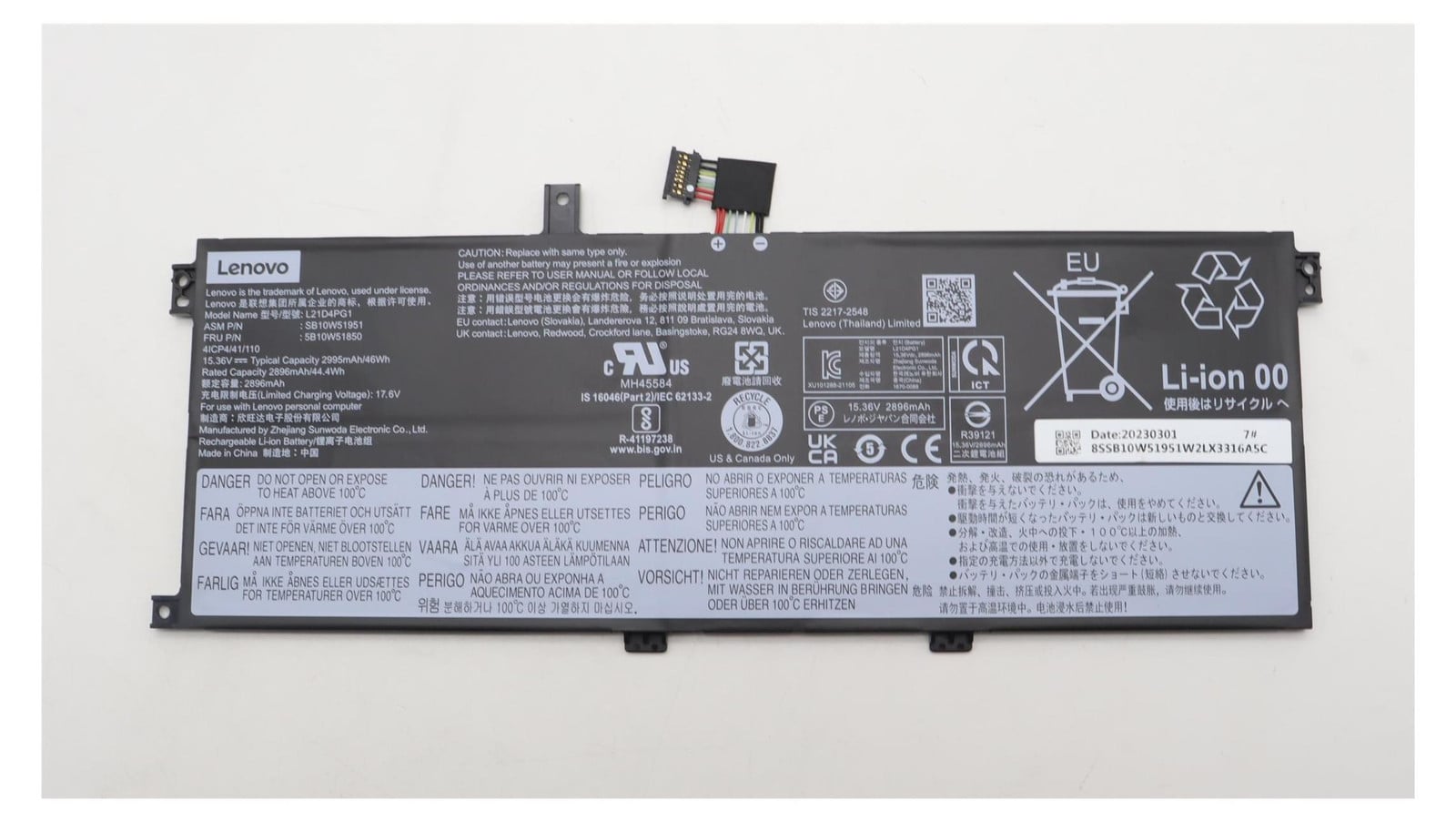 Lenovo laptopbatterij lithium-ion