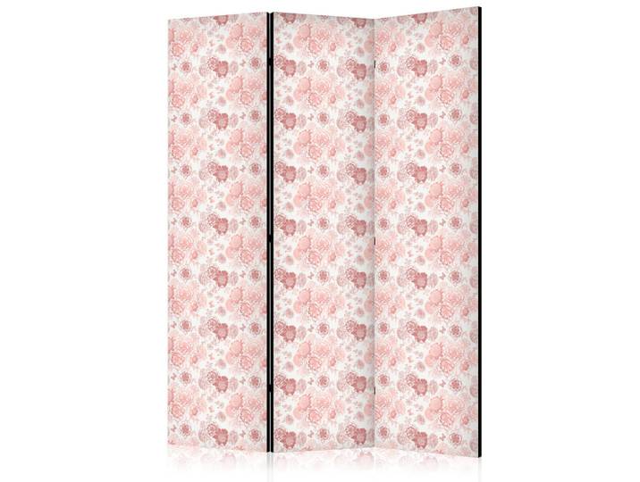 Muralo Paravent Akustik 3-tlg 135x172 cm Rosa Blumen, Holz, Floral, Rechteckig, 135x172x3 cm, Wohnzimmer, Raumteiler, Paravents