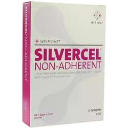 Silvercel non Adherent Kompressen 5x5 cm 10 St