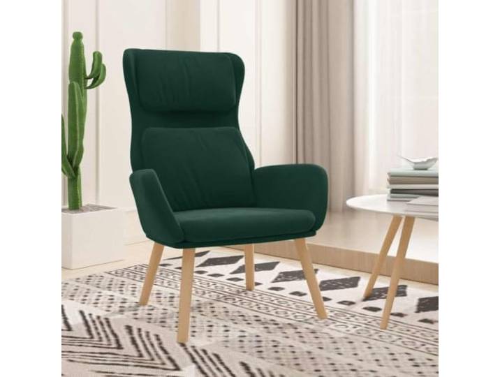 YUTAASU Dark Green Velvet Relax Chair with Metal Frame Thick Padded, Soft Velvet, Rubberwood Legs, Sturdy Living Room Accent Chair