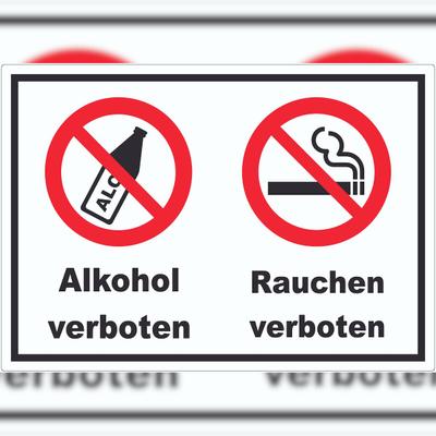HB-Druck Aufkleber Alkohol Rauchen verboten A0 (841x1189mm)