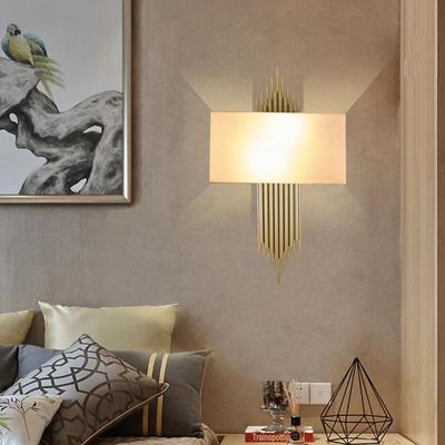 Drop Dash Deals Modern LED Wall Sconce Fabric & Metal Wall Light For Bedroom & Hallway Modern LED Wall Sconce Fabric & Metal Wall Light For Bedroom & Hallway