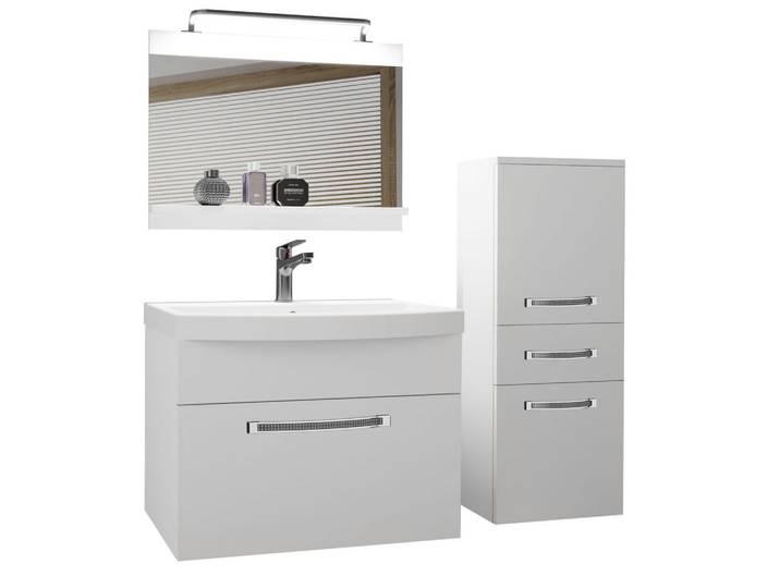 B Belini Group Badmöbel Badezimmer Weiß, Matt, Holz, 100x81x40 cm, Badezimmer, Badmöbelsets & Badmöbelserien, Badmöbel-Sets
