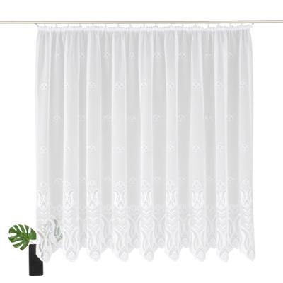 Gardine WECKBRODT "Aletta, 1 Stück, halbtransparent, Bordüre, Jacquard" Gr. 19, weiß, B:250cm H:220cm, Jacquard, Polyester, Gardinen, Gardine, Jacquard, strukturiert, halbtransparent, Allover,Motiv, Bordüre, Store