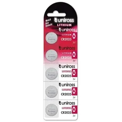 Uniross Lithium-Knopfbatterie Cr2025 3V Blister*5