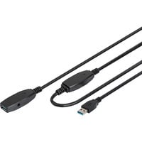 Aktives USB 3.2 Gen 1 Verlängerungskabel, 10 Meter schwarz, Repeater Kabel