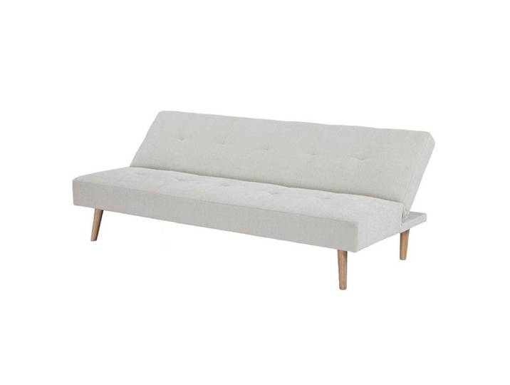 Canapé-lit convertible moderne structure en bois massif & tissu capitonné canapé multi-fonctionnel pour salon Beige