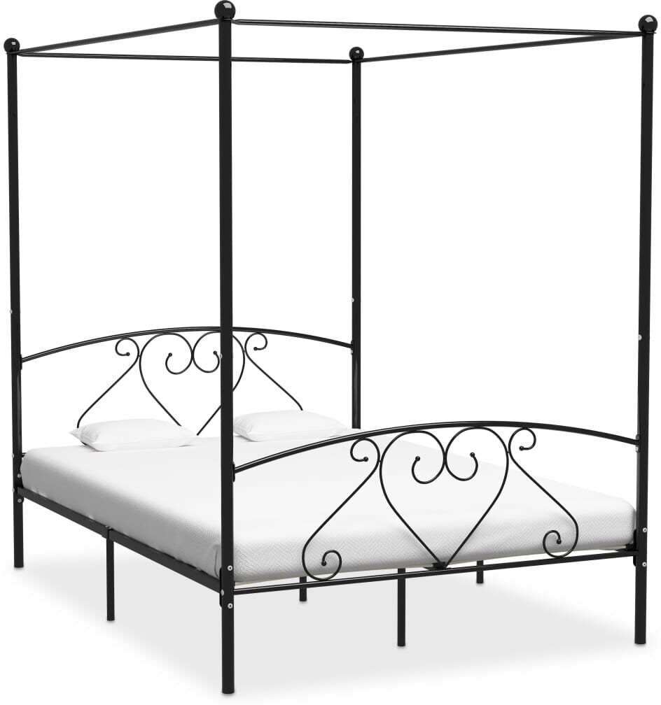 Etta Avenue Issac Metal Bed Black 200 x 200cm