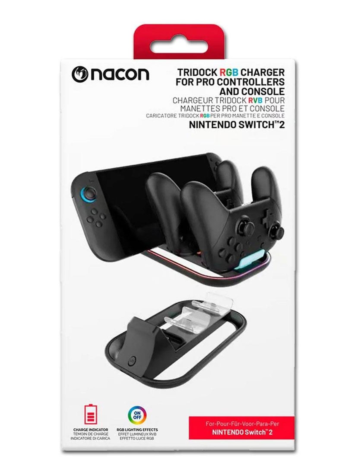NACON Tridock RGB - Wired Ladegerät - Nintendo Switch 2