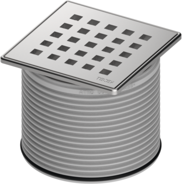 TECEdrainpoint S Rostrahmen 3660007 100x100mm, Edelstahl, Designrost quadratum