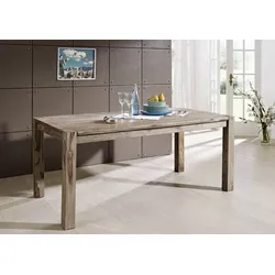 Esstisch Sheesham 120x90x76 grau geölt NATURE GREY #502