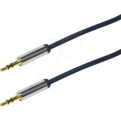 LOGILINK CA10300 - Audio Kabel, 3,5 mm Stereo Klinkenstecker, Metall, blau, 3 m