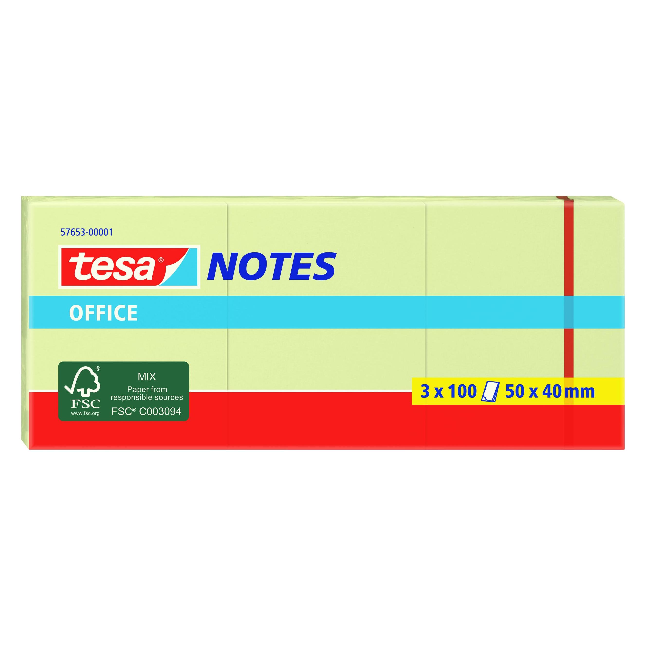 tesa Notizblätter, Haftnotizen (50 x 40 mm) (57653-00001-05)