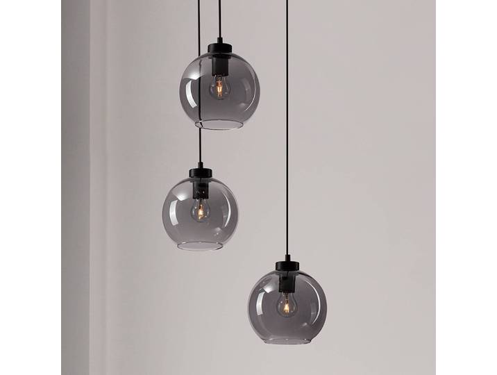 Suspension Palmer type A Ø 30cm Noir/Noir Câble ABS, douille ABS, baldaquin aluminium, boîtier luminaire aluminium Ampoule électrique/LED/Smart