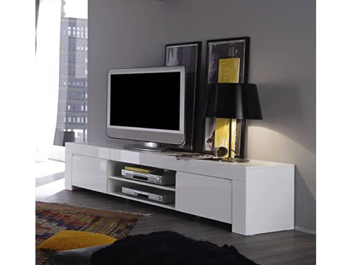 möbelando TV-Board >Asti< (BxHxT: 190x45x50 cm) in Weiss echt Hochglanz lackiert