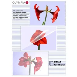 Olympia 1x100 DIN A4 125 micron Laminierhülle 100 Stück(e)