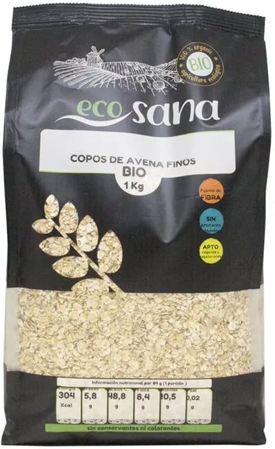Ecosana FLOCOS DE AVEIA FINOS SEM GLÚTEN BIO 1000g