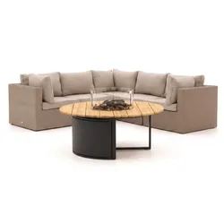 Forza Cecita/Cosiloft Ecklounge-Set mit Feuertisch 6-teilig