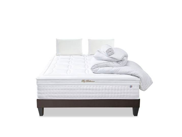 Pack Empereur 140x190 cm Matelas Mousse + Sommier Bois + Accessoires