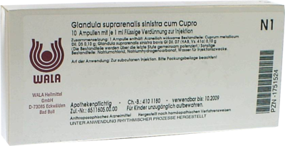 WALA Heilmittel GmbH GLANDULA SUPRARENALIS sinistra cum Cupro Ampullen 10X1 ml 01751524