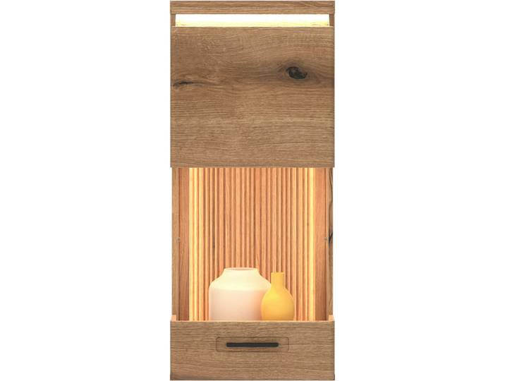 Livetastic Hängevitrine Florence, Eiche, Kunststoff, 2 Fächer, 103.5x45x35.6 cm, Wohnzimmer, Wohnwände, Vitrinenschränke