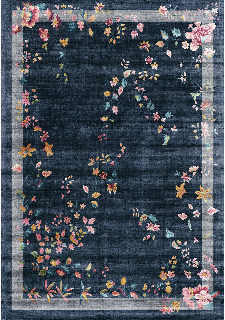 Mistana Amini Floral Area Rug Blue Rectangle 200 x 290cm