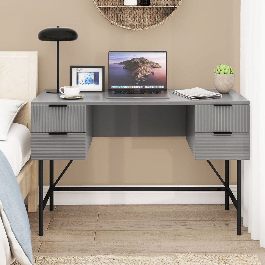 Canora Grey Computer Desk Grey/Black 75cm H X 120cm W X 48cm D