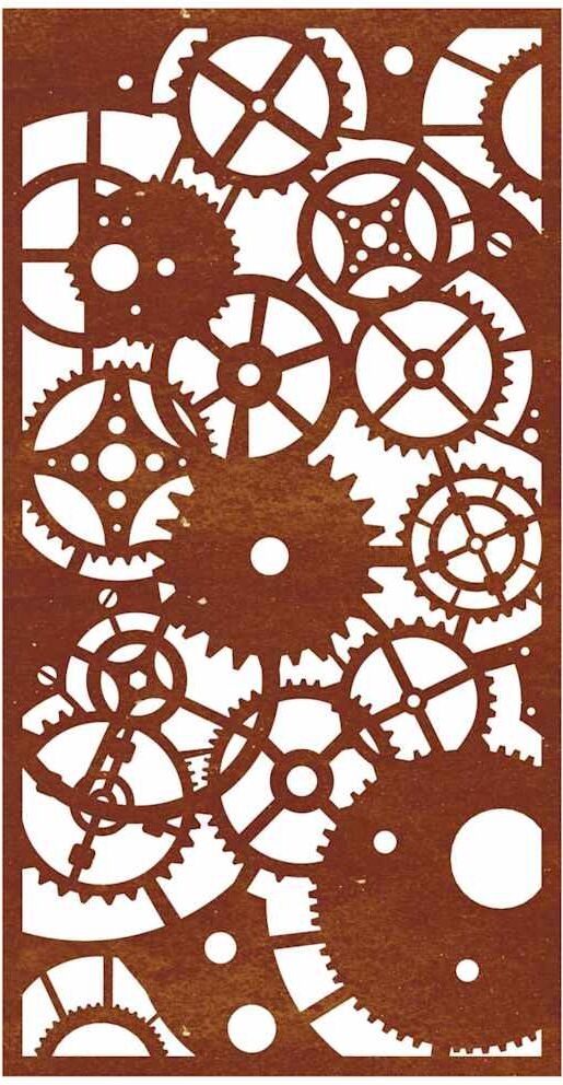 vidaXL Décoration murale jardin 105x55 cm design de roue dentée