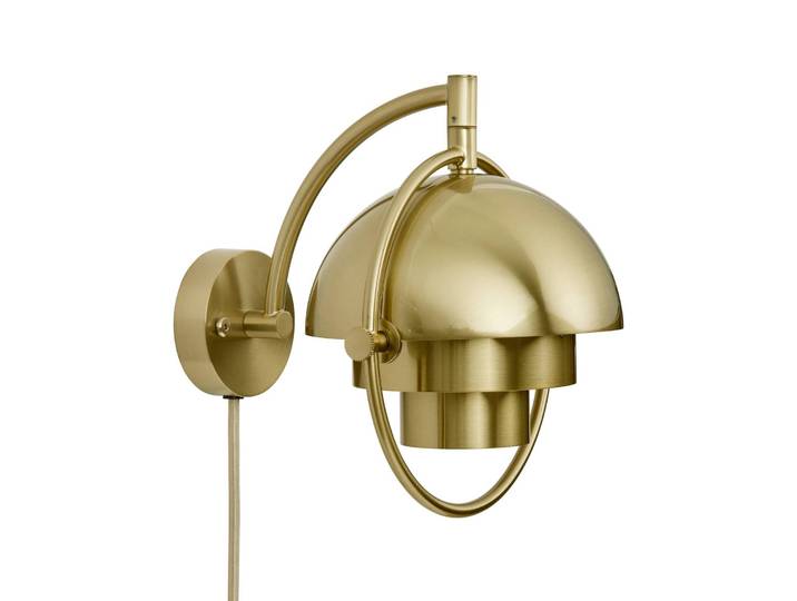 Design wandlamp Multi-Lite, dimbaar, messing / goud, Woon-/ Eetkamer, Messing, Design, Wandlamp design