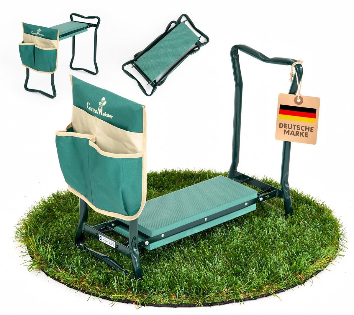 Dailygoods Inklapbare Tuinkruk met Kniebank en Zachte Schuimvulling