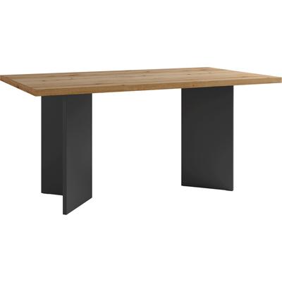 Esstisch BYLIVING "Marten", braun (anthrazit, evoke eiche), B:160cm H:75,5cm T:90cm, Tische, Esstisch, moderner Wangentisch in Eiche Nachbildung, 140 und 160 cm