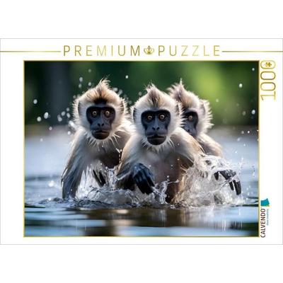 CALVENDO Puzzle Die drei Affen | 1000 Teile Lege-Größe 64x48cm Foto-Puzzle für glückliche Stunden, Sonstige von , Calvendo Puzzle