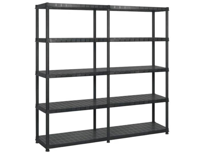 vidaXL Lagerregal mit 5 Böden Schwarz 183x45,7x185 cm Kunststoff