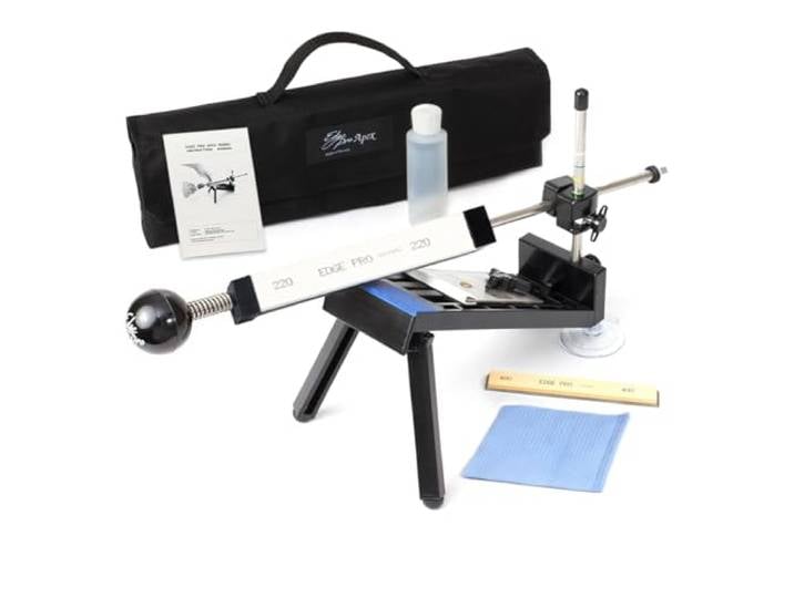 Edge Pro Apex 1 Messerschärfer Kit - Schwarz - Schärfgerät - Klingen-Schärfer - 220/400 Stein - Tragbares System mit Cordura-Tasche