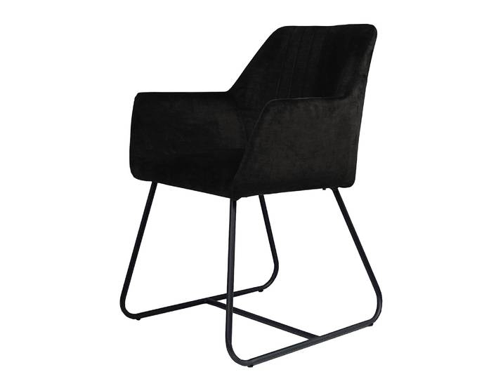 Chaise à accoudoirs Kermat 60 x 80 x 64cm Noir/Noir
