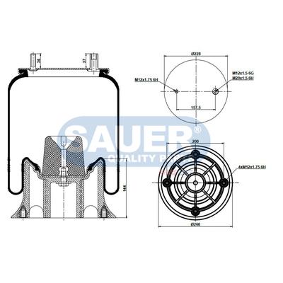 SAUER QUALITY PARTS Federbalg, Luftfederung S2294156215