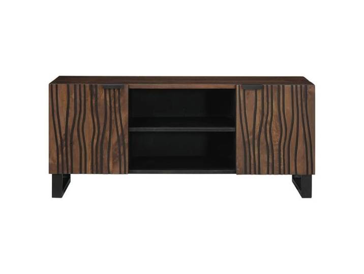 Armoire TV - CLOUD - Meuble séjour - 105x33 5x46 cm Bois de Noyer Massif ll3263