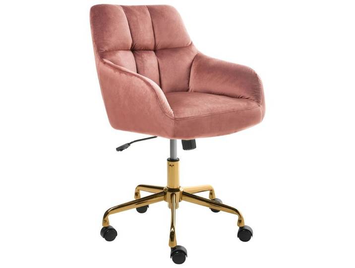 Chaise de bureau PALMDALE Velours Rose