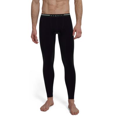 Lange Unterhose BUGATTI "Rom", Herren, Gr. 5M, schwarz (schwarz, dunkel, uni), Obermaterial: 95% Baumwolle, 5% Elasthan, körpernah, Unterhosen Lange Unterhose, mit Logo, bequem, elastisch, Baumwollmix, schneidet nicht ein, eng