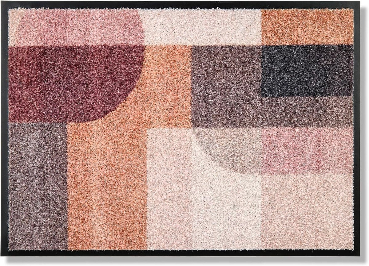 Vuilvangmat voor binnen - Antislip deurmat - Grafisch Terra-Rosé - 50 x 70 cm