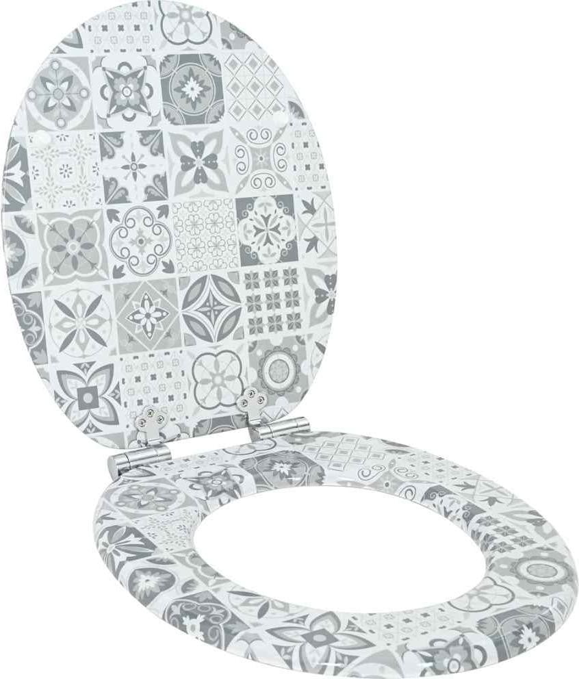 Syfax Zachte sluit toiletbril Blauw en Wit Porselein 44 x 38 cm