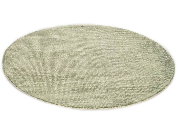 Teppich TOM TAILOR HOME Groove Gr. 9, grün, H:15mm Ø:140cm, Viskose, Wolle, Teppiche, Teppich, modernes Design, edles Farbspiel, auch in rund, Wohnzimmer