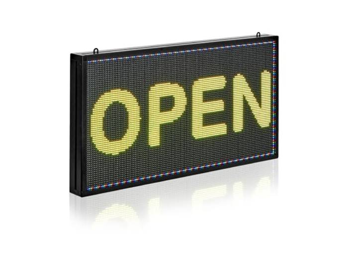 VEVOR Enseigne Lumineuse LED Programmable 67x35 cm\, Panneau d’Affichage Numérique Couleur Pleine P5\, GIF à Motifs de Texte Personnalisés\, Commande Bluetooth\, Information Publicitaire Publicité