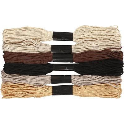 Creativ Company Stickgarn in sehr feiner Qualität, 6 Bündel , 100 % mercerisierte Baumwolle