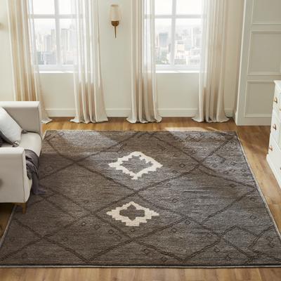 KALATY Nomad Weave Charcoal Tribal Hand-Knotted Wool Area Rug