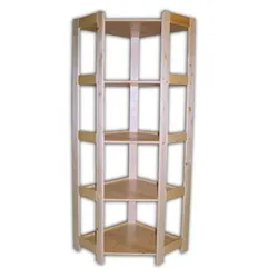 Biedrax Massivholzregal Eckregal 60 x 60 x 166 cm, 5 Fachböden Farbe: Natur
