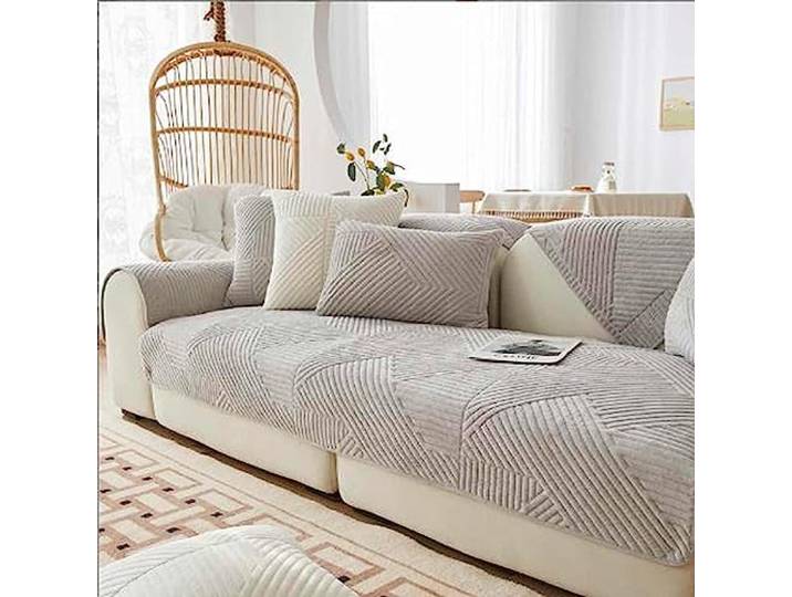 Suixtil Samt Sofauberzug gegen Haustiere Rutschfester waschbarer Couchschoner mit Latexpartikeln Mobelschutz Wohnzimmer und Ecksofa(A4,110x240cm)