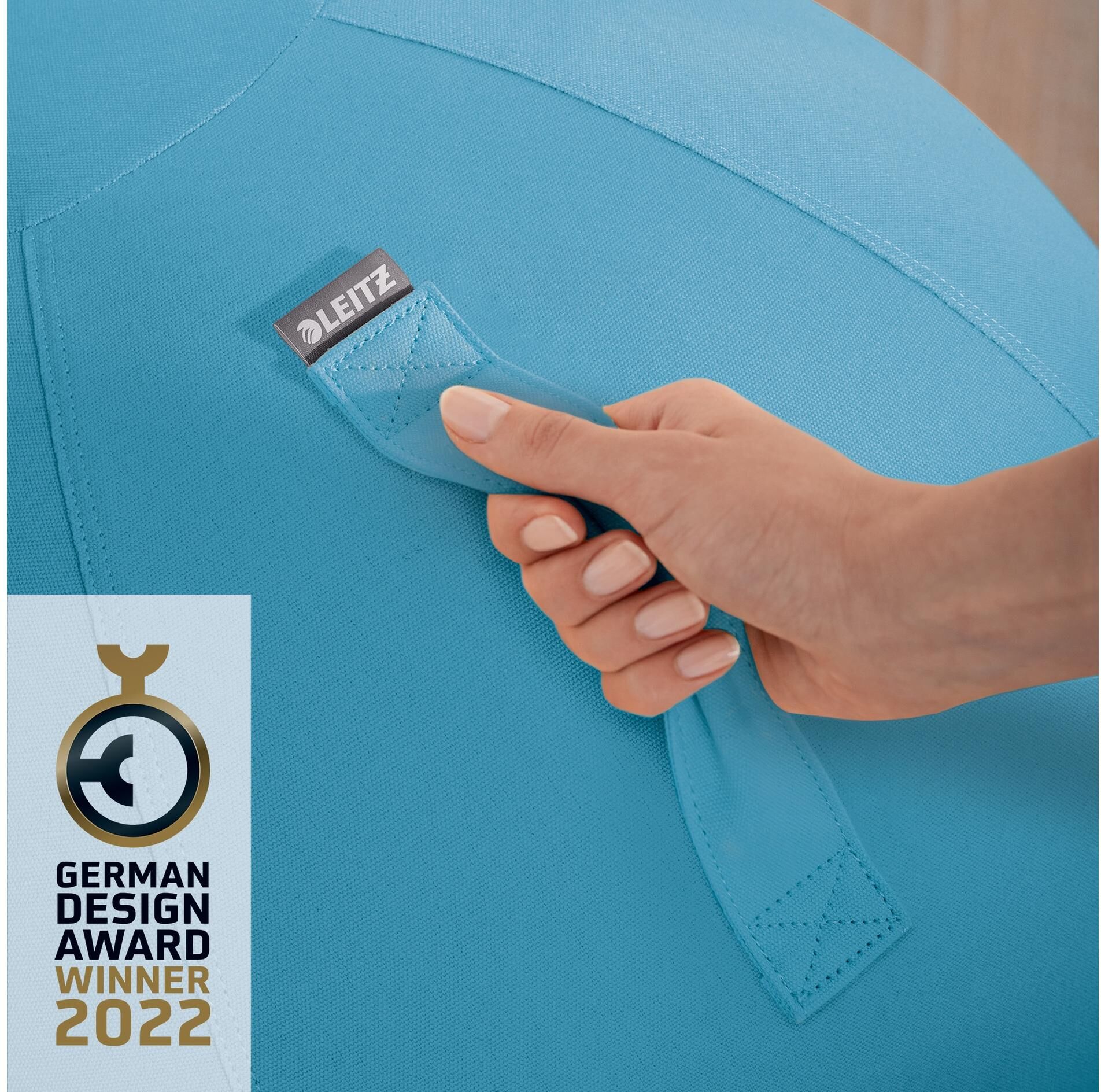 Sitzball LEITZ "Ergo Cosy", blau, B:65cm H:65cm T:65cm, Polyvinylchlorid (PVC), Bälle, Sitzball blau 1.680 g
